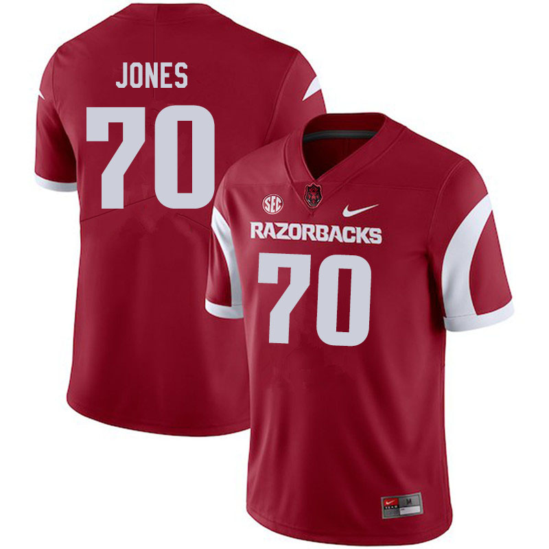 Men #70 Luke Jones Arkansas Razorbacks College Football Jerseys Sale-Cardinal